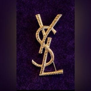 Designer inspired Silver Logo Broach